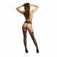 Le Desir Suspender Striped Pantyhose Black