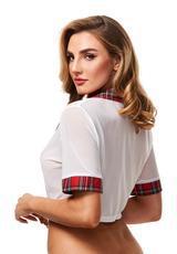 TEACHERS PET - SCHOOLGIRL TOP - RED -OS