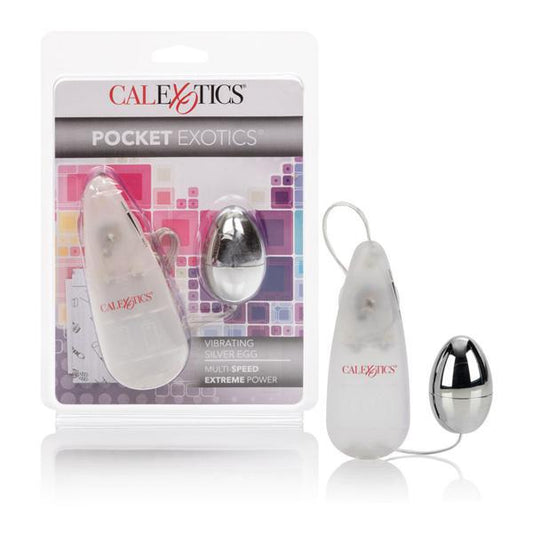 Pocket Exotics Vibrating Silver Egg Silver