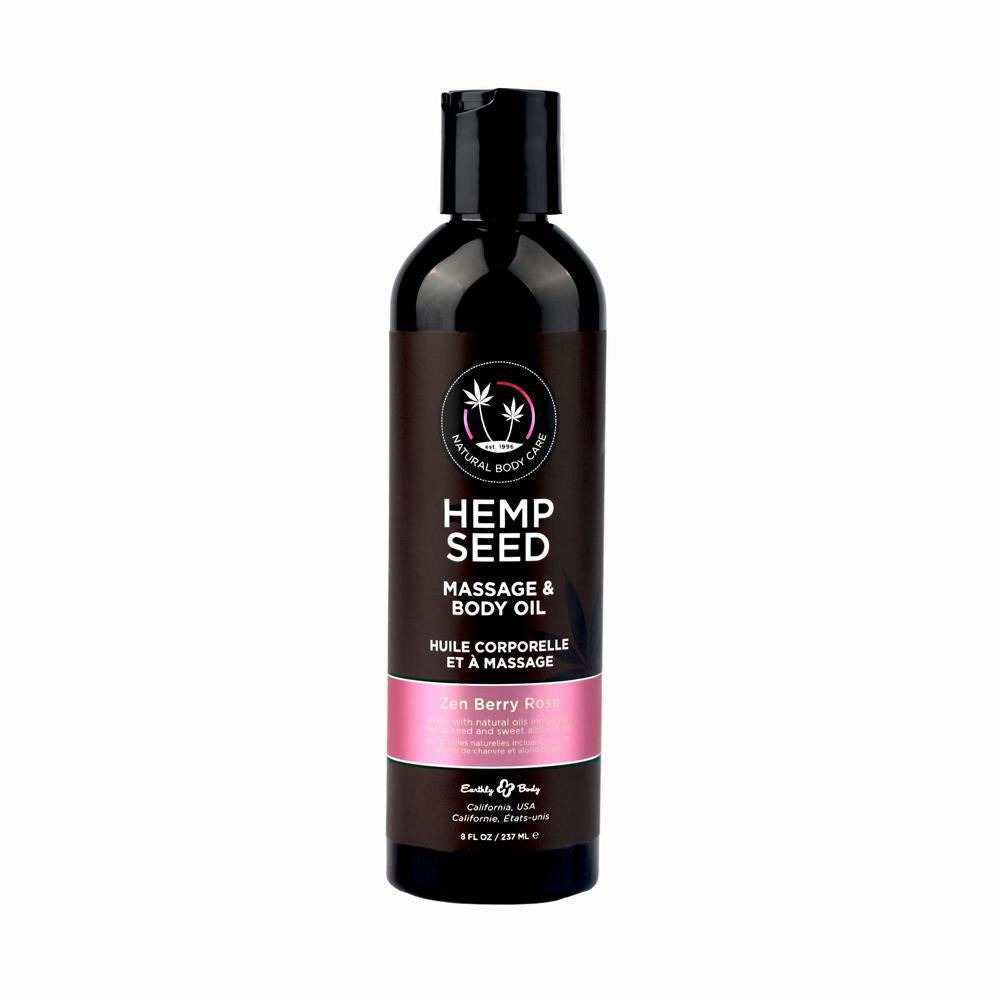 Hemp Seed Massage & Body Oil Zen Berry Rose 8 oz.