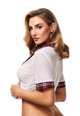 TEACHERS PET - SCHOOLGIRL TOP - WINE -OS