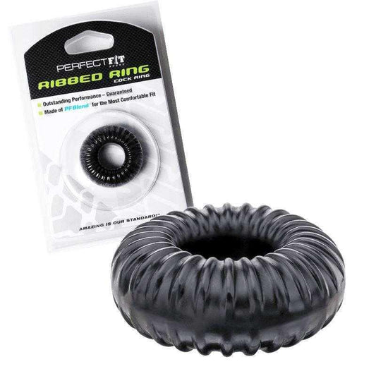 RIBBED RING - BLACK