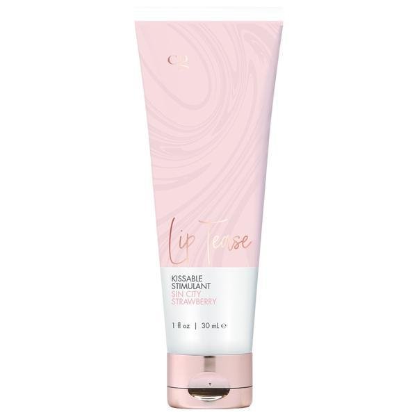 CG Lip Tease Kissable Stimulant Sin City Strawberry 1 oz. - Temptations