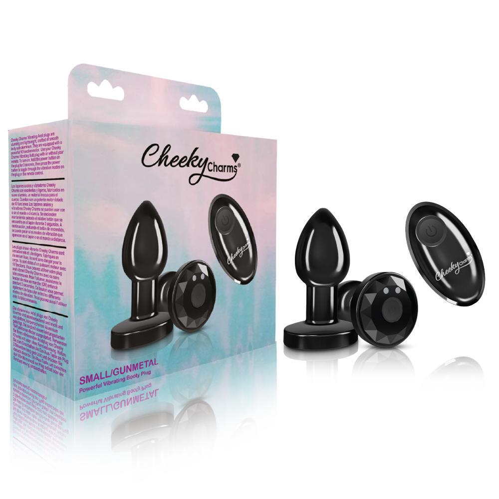 Cheeky Charms Vibrating Butt Plug Gunmetal Small - Temptations