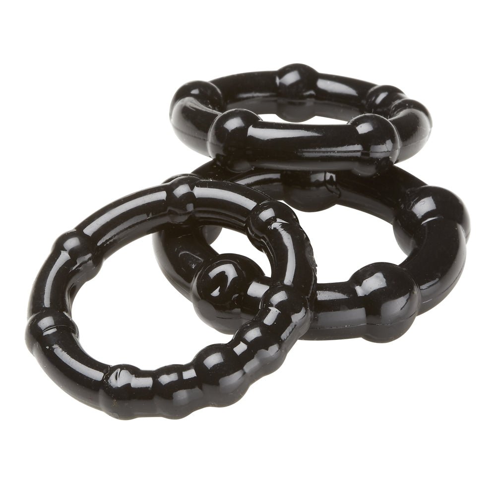Cloud 9 Cockring Combo Beaded Black