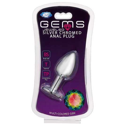 Cloud 9 Gems Silver Chromed Anal Plug Medium