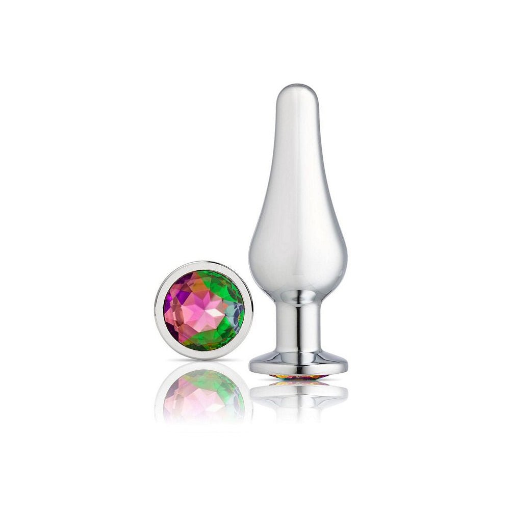 Cloud 9 Gems Silver Chromed Tall Anal Plug Medium