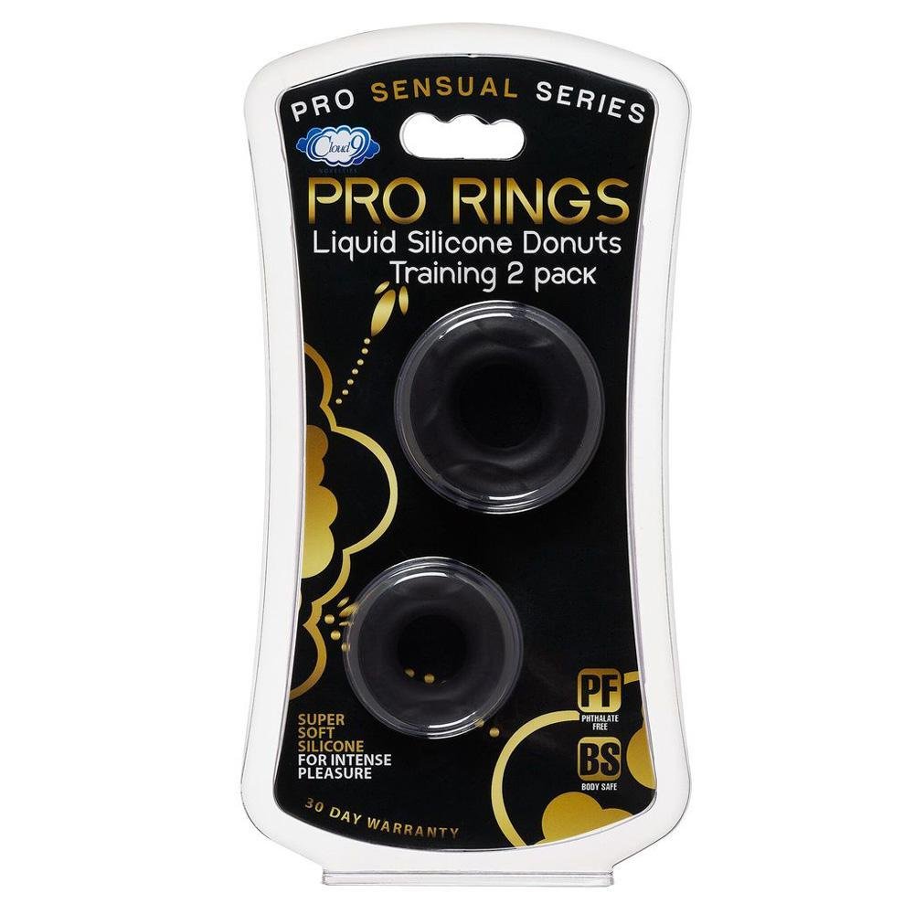 Cloud 9 Pro Rings Liquid Silicone Donuts 2 - Pack Black - Temptations