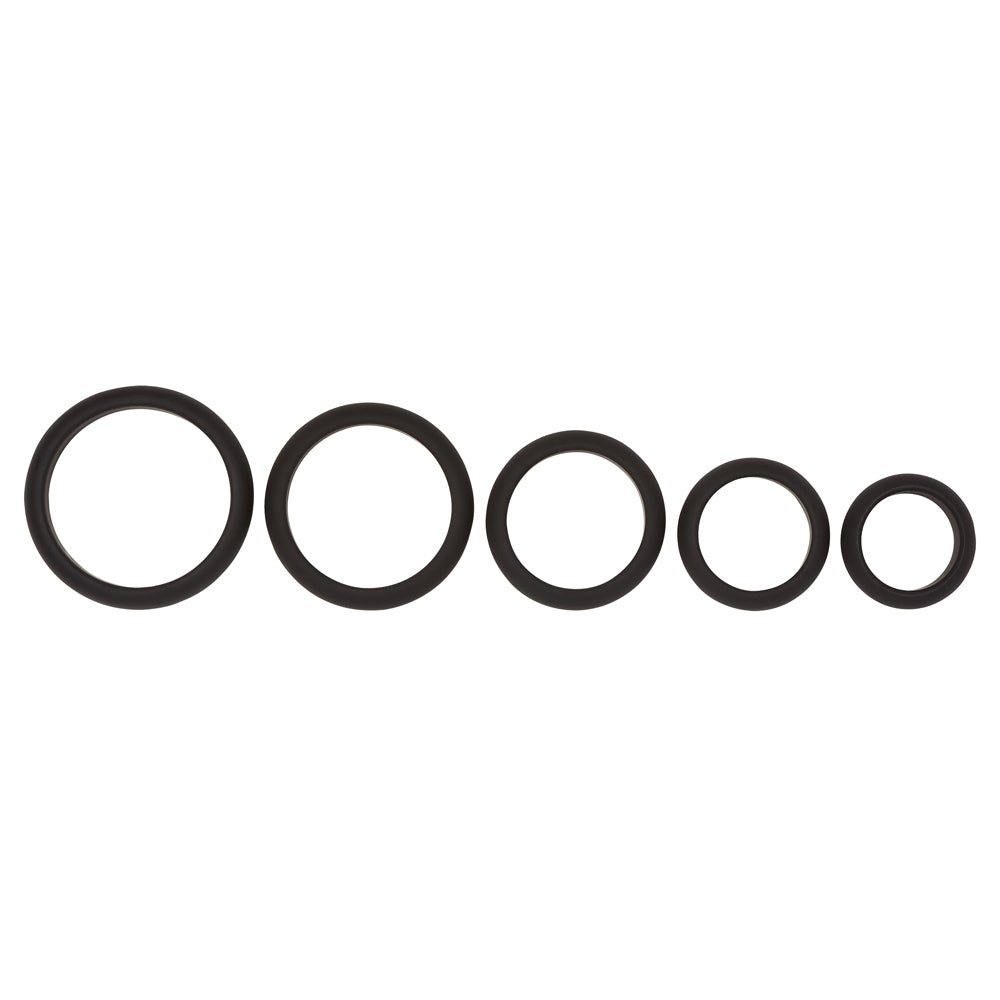 Cloud 9 Pro Sensual Comfort Cock Rings 5 Pack W/ Flat Back Design