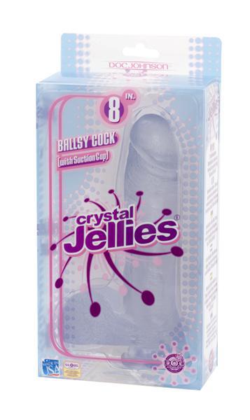 CRYSTAL JELLIES 8'' REALISTIC COCK WITH BALLS CLEAR - Temptations