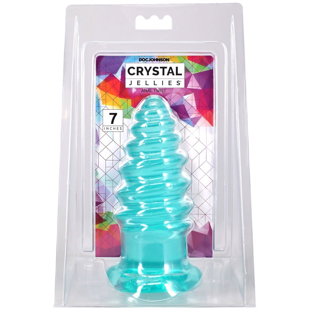 Crystal Jellies Anal Twist 7 Inch Teal