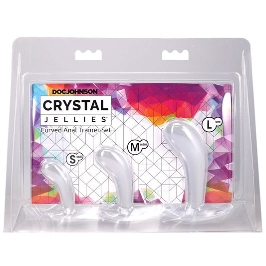 Crystal Jellies Curved Anal Trainer Set Clear