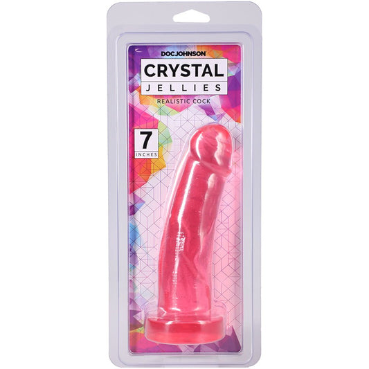 Crystal Jellies Realistic Cock 7 Inch Pink
