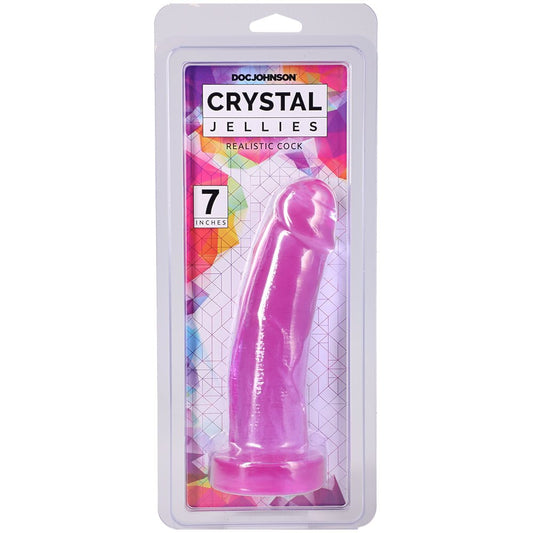 Crystal Jellies Realistic Cock 7 Inch Purple