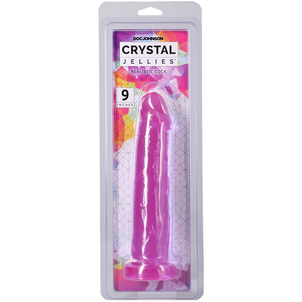 Crystal Jellies Realistic Cock 9 Inch Purple