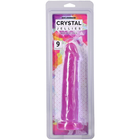 Crystal Jellies Realistic Cock 9 Inch Purple