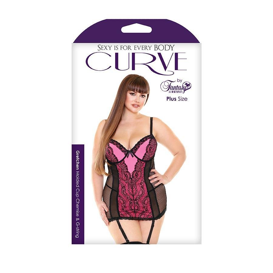 Curve Gretchen Chemise & G - string - 1X/2X Boxed - Temptations