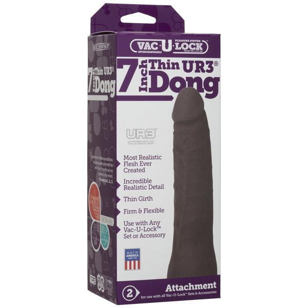 Vac-U-Lock- 7" Thin Ur3 Dong Black