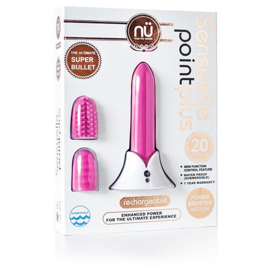 Sensuelle Point Plus 20 Function Bullet With 2 Sleeves Pink