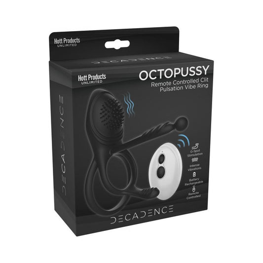 Decadence Octopussy Cock Ring/Clit/Anal Stim With Tentacles Remote Control