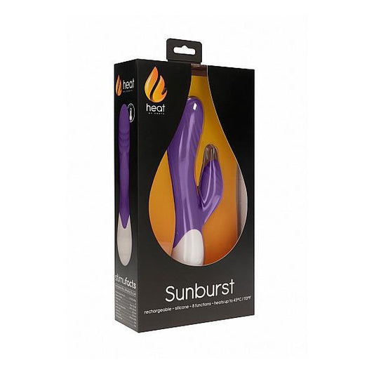 Sunburst Rechargeable Heating G-Spot Rabbit Vibrator Purple