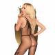 Fancy Dope One Shoulder Bodystocking With Open Crotch Black