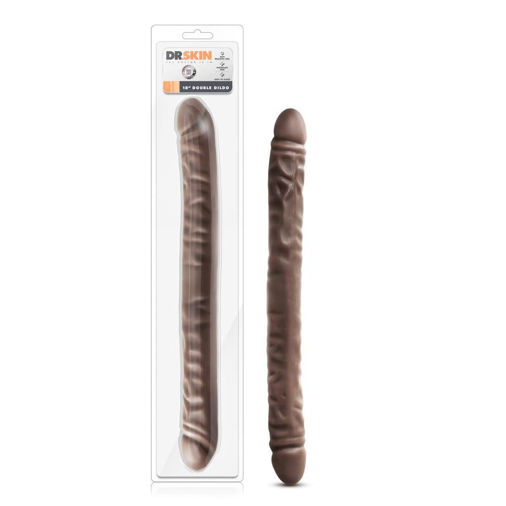 Dr. Skin 18" Double Dildo Chocolate - Temptations