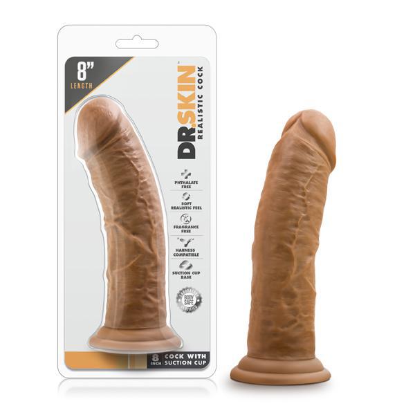 Dr. Skin 8" Cock With Suction Cup Mocha - Temptations
