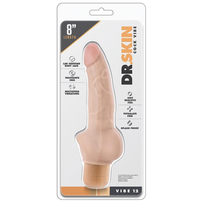 Dr. Skin COCK VIBE #12 8" BEIGE - Temptations
