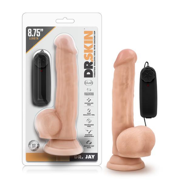 Dr. Skin Dr. Jay 8.75" Vibrating Cock With Suction Cup Vanilla - Temptations