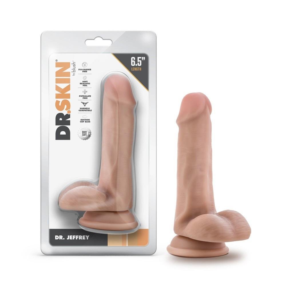 Dr. Skin Dr. Jeffrey 6.5" Dildo With Balls Beige - Temptations