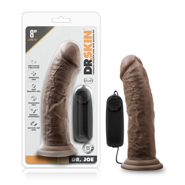 Dr. Skin Dr. Joe 8" Vibrating Cock With Suction Cup Chocolate - Temptations