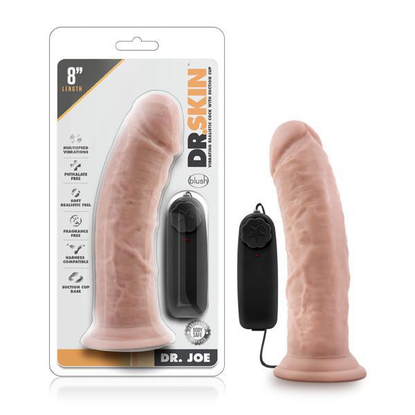 Dr. Skin Dr. Joe 8" Vibrating Cock With Suction Cup Vanilla - Temptations