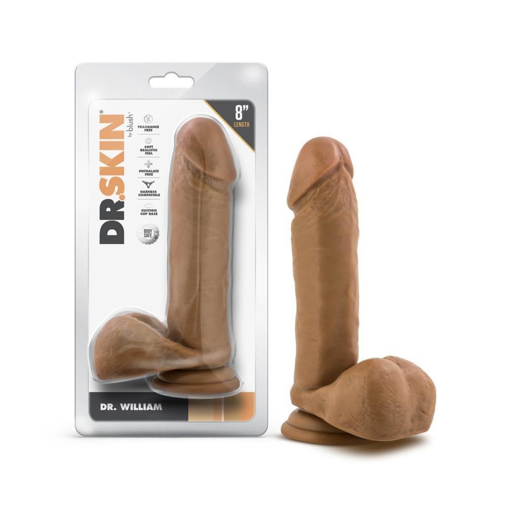 Dr. Skin Dr. William 8" Dildo With Balls Tan - Temptations