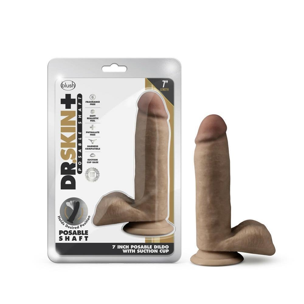 Dr. Skin Plus 7" Posable Dildo With Balls - Temptations