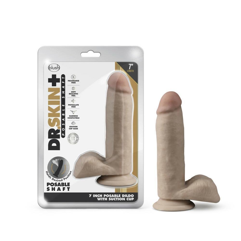 Dr. Skin Plus 7" Posable Dildo With Balls - Temptations