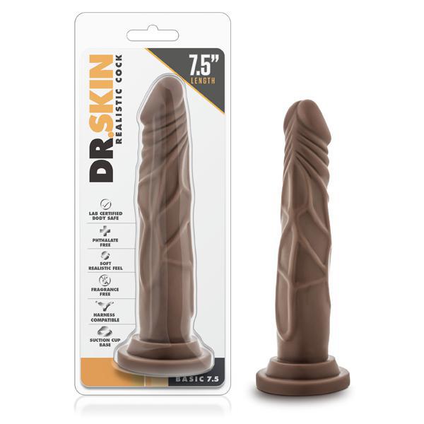 Dr. Skin Realistic Cock Basic 7.5 Chocolate - Temptations