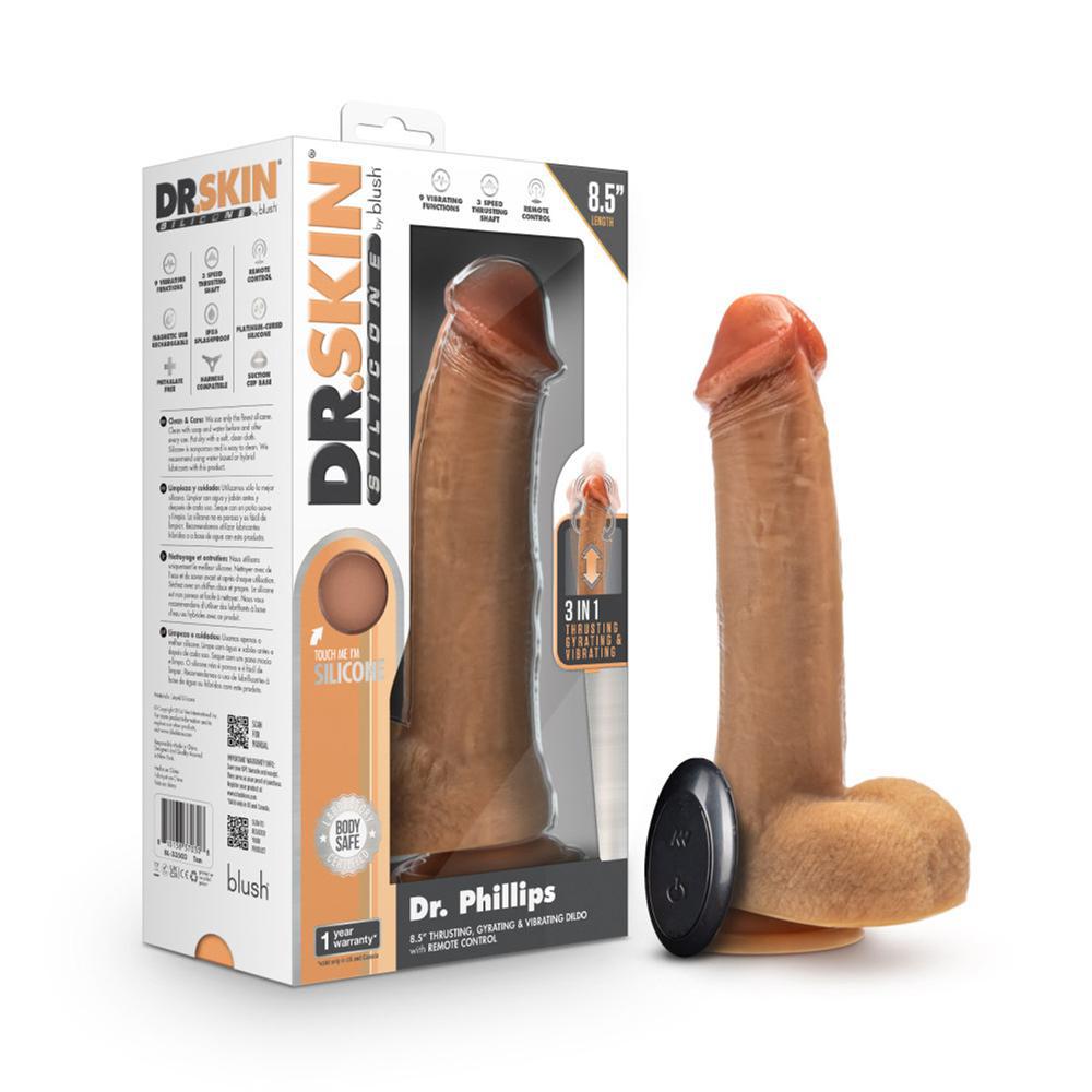 Dr. Skin Silicone Dr. Phillips 8.5" Thrusting Dildo Tan - Temptations