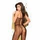 Drop - Dead Tasty Criss Cross Top Bodystocking With Open Crotch Black - Temptations