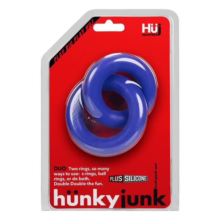 Duo Linked Cock/Ball Rings By Hunkyjunk Cobalt - Temptations