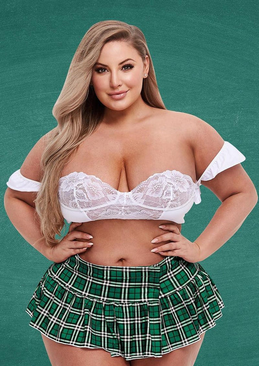 SCHOOLGIRL BUSTIER & SKIRT SET -QS