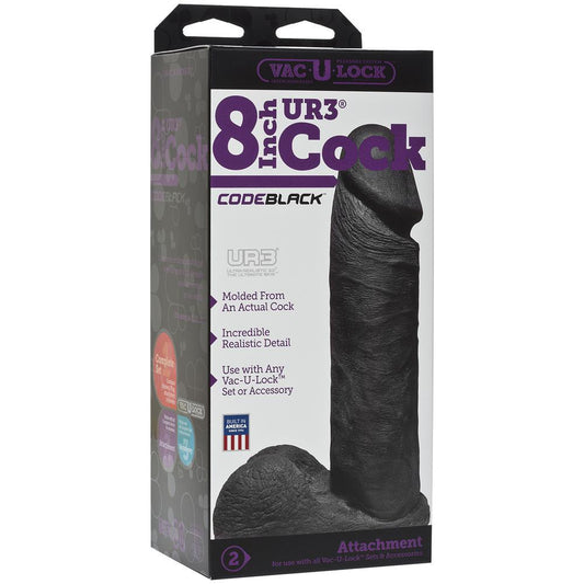 Vac-U-Lock Codeblack 8" Ultraskyn Cock Codeblack