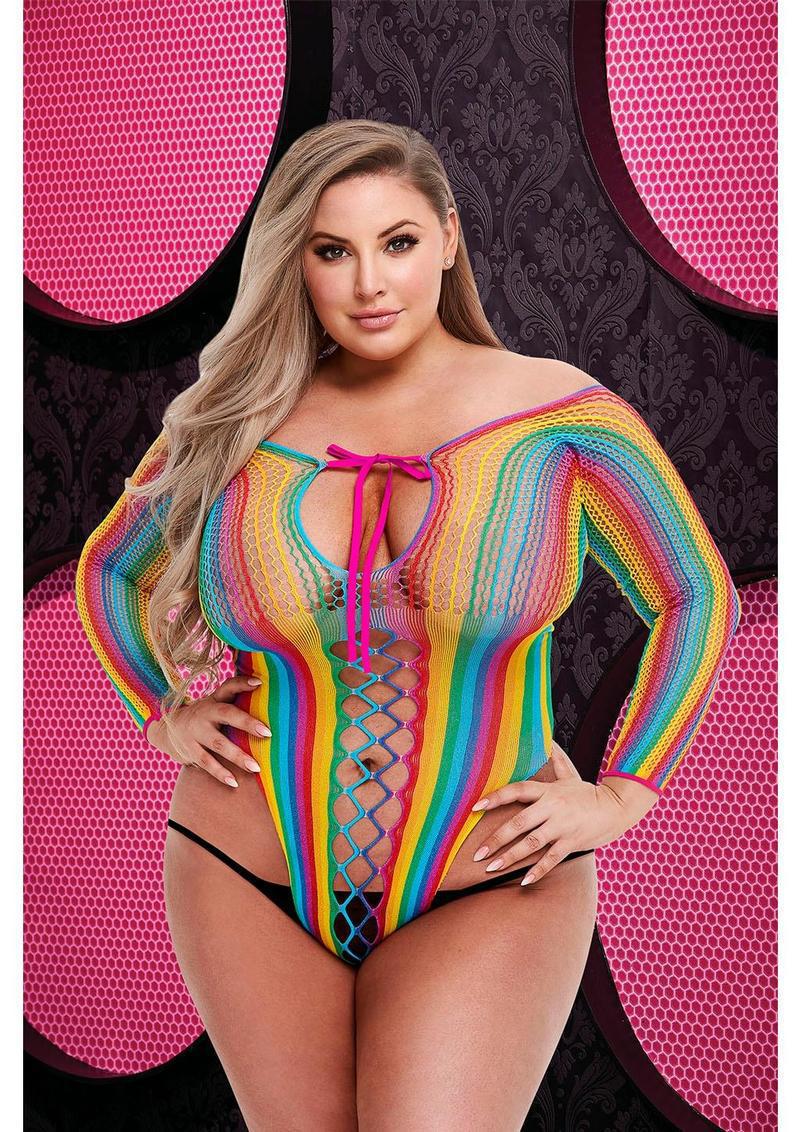 LACE-UP RAINBOW TEDDY - Q