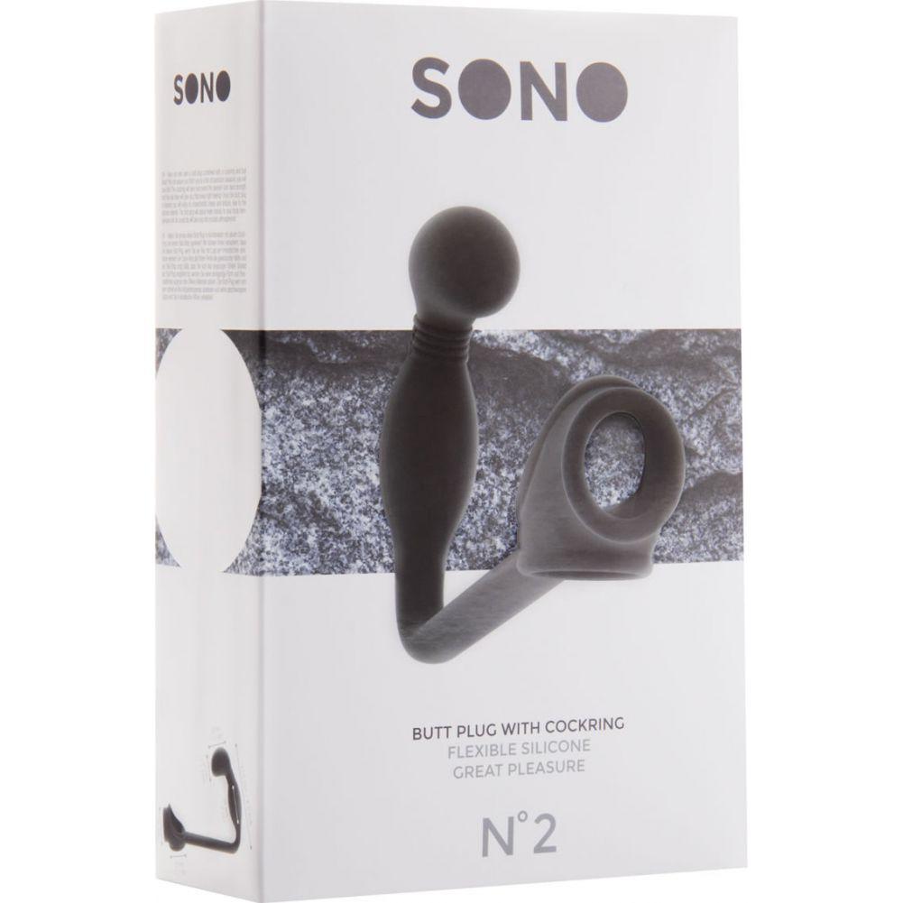 SONO NO.2 BUTT PLUG WITH COCKRING BLACK