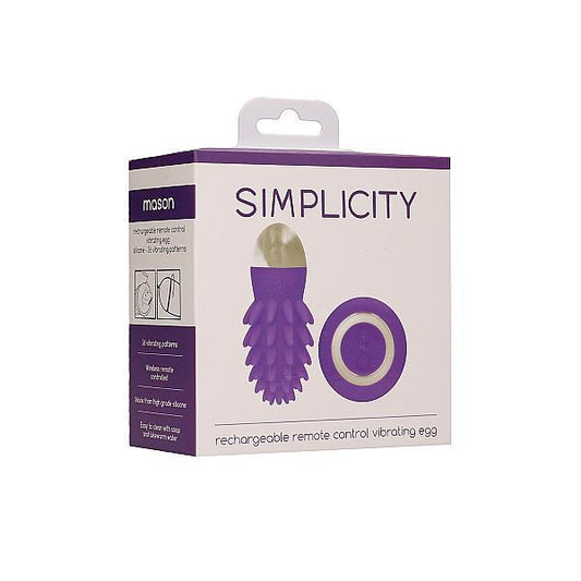 Simplicity Mason Rechargeable Remote Control Vibrating Egg Purple