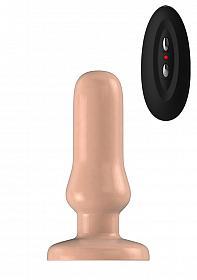 Buttplug - Rubber Vibrating - 5 Inch - Model 4 - Flesh