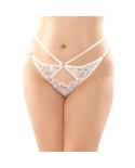 Jasmine Cut-Out Lace Thong White Queen Size