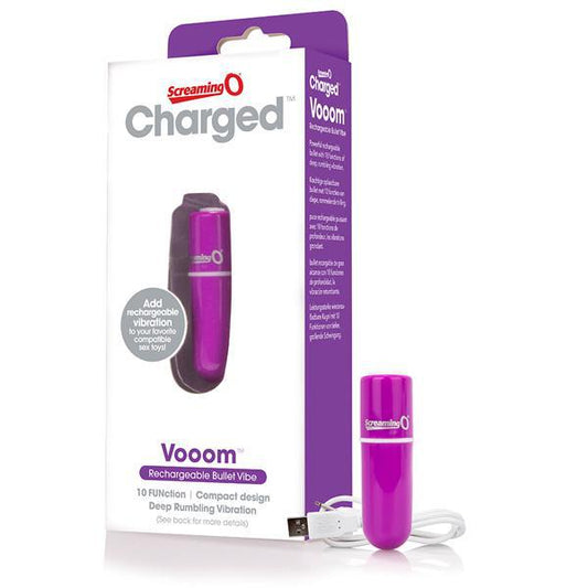 Charged Vooom Rechargeable Bullet Vibe Purple 1Ct