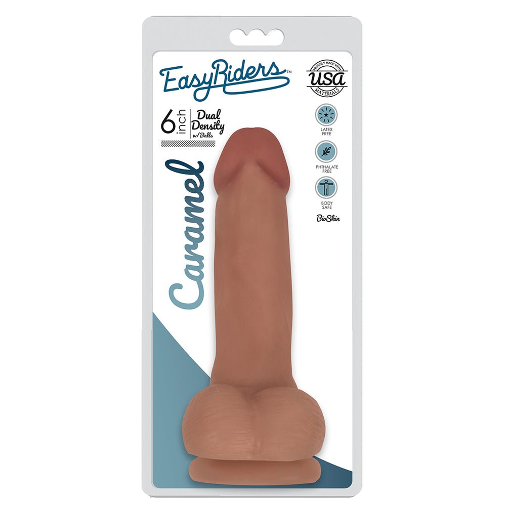 Easy Riders 6" Slim Bioskin Dong With Balls Carmel