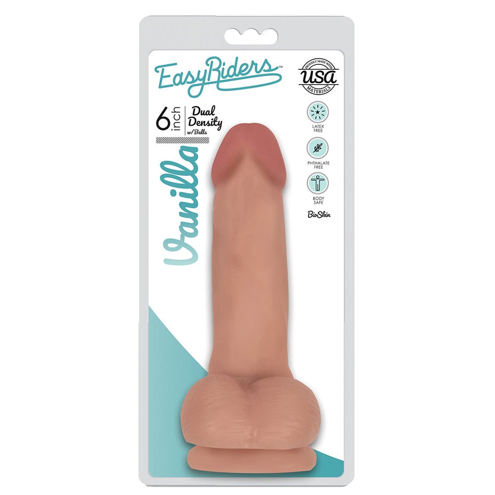 Easy Riders 6" Slim Bioskin Dong With Balls Vanilla